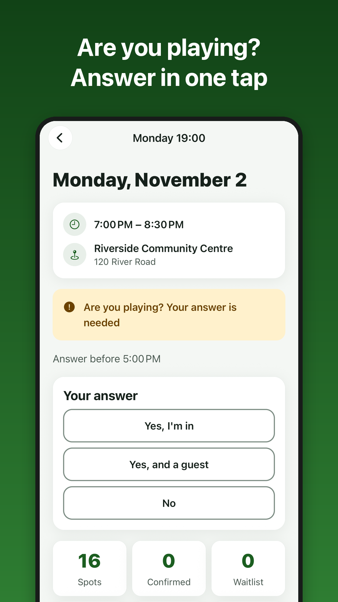 Playkit on a phone: answering a session's poll